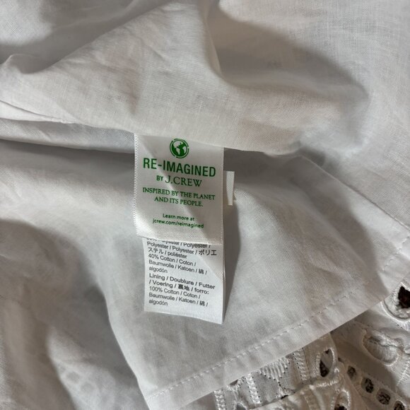 J. Crew Womens SZ M White Eyelet Sleeveless Peplum Top Boho beachy Cottagecore - Picture 6 of 9